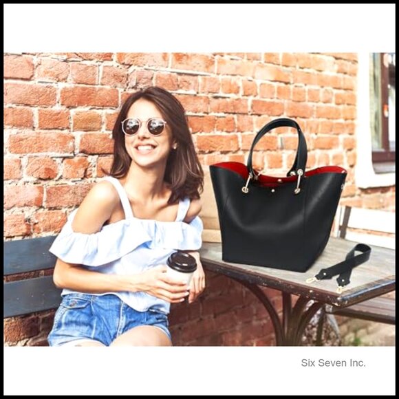 Large Work Tote Bag Waterproof Vegan Leather Crossbody Purse Travel Handbag